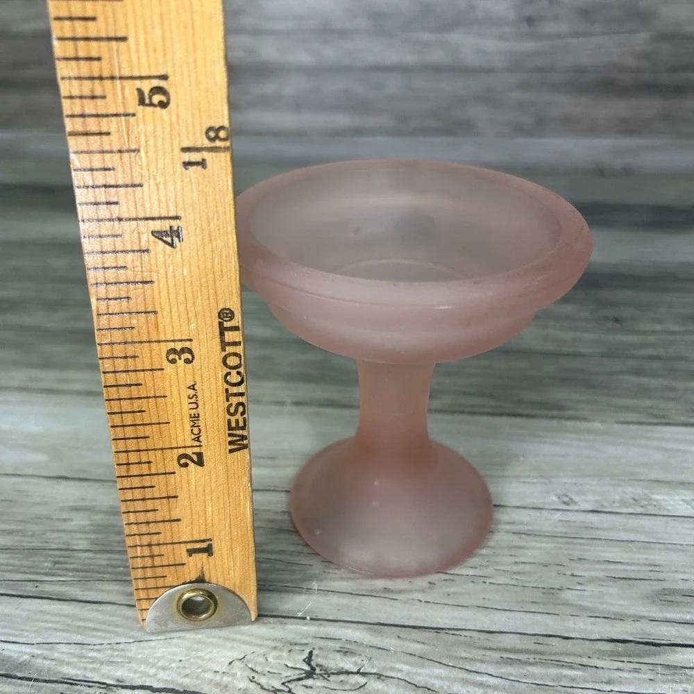 Fairy Lamp Pink Frosted Satin Glass Tea Candle Holder BASE ONLY